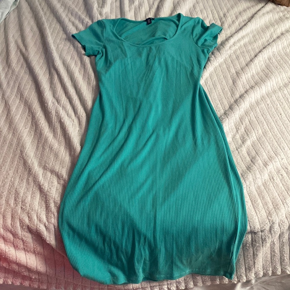 2/20!$ Teal ribbed maxi dress